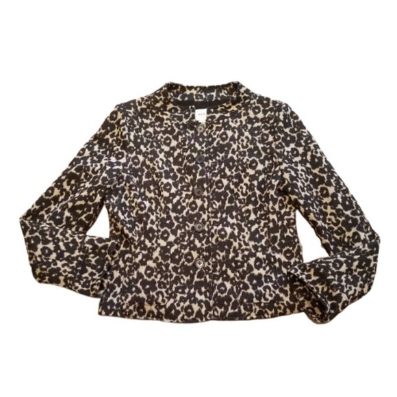 ECI Jackets & Blazers - ECI Ny Leopard Animal Print Blazer Jacket Lined